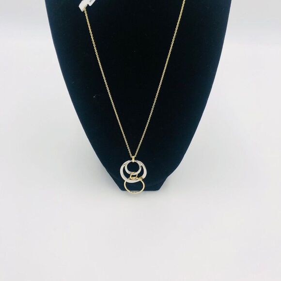 Brand New Gold & Silver Park Row  Three Layer Circle Pendant Necklace For Women - Picture 3 of 5